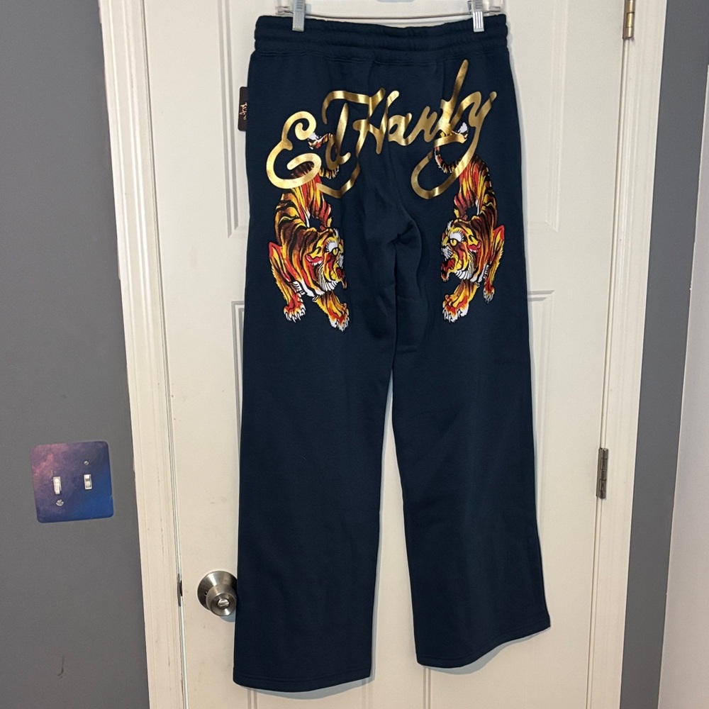 Ed Hardy Pop Navy Pants With Double Tiger Design